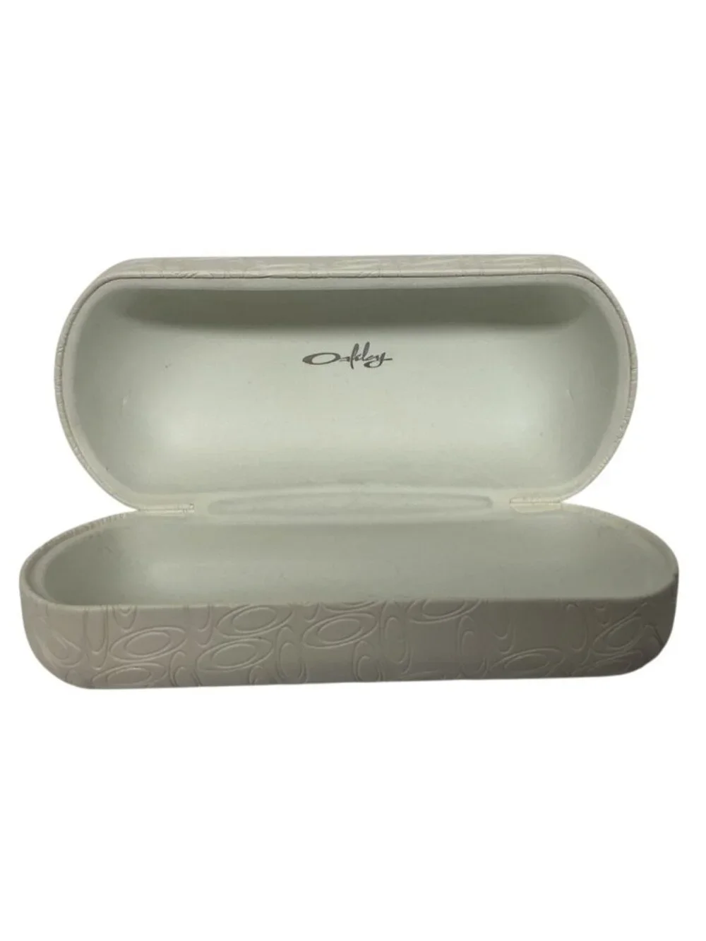 Oakley Cream Embossed Hard Shell Jumbo Eyeglasses Case